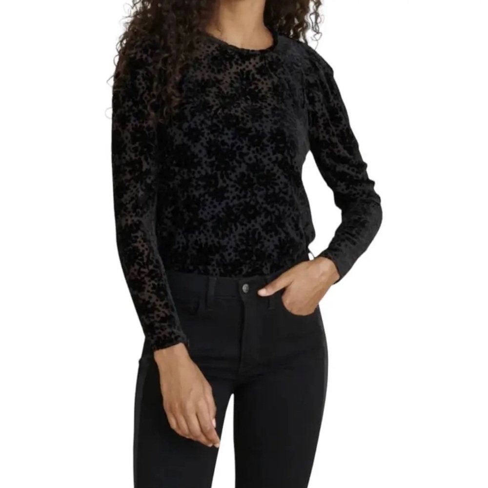 Veronica Beard Top Blouse Reverie Velvet Burnout Silk